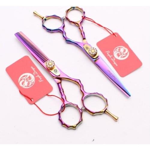 Z9010 5.5'' 16cm Japan 440C Professional Hair Scissors Hairdressing Cutting+Thinning Scissors Salon Human Hair Styling Tools