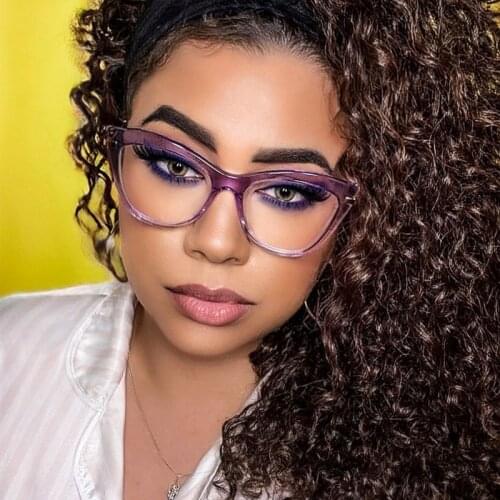 Anti Blue Light Female Glasses Vintage Purple Eyeglasses Frame TR90 Sleeping Rest Eyewear Computer Gamer Cat Eye Glasses Women
