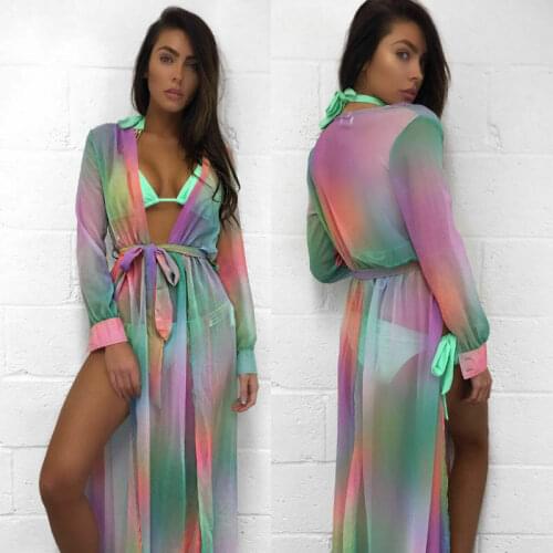 Womens Sexy Bikini Cover Up Swimwear Beach Maxi Wrap Skirt Sarong Kimono Kaftan Beach Dress