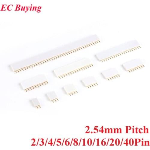 10pcs 2.54mm Pitch Single Row Female Pin Straight Female Header Connector Socket 1X2/3/4/5/6/8/10/16/20/40Pin PCB For Arduino