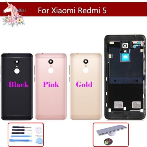 10pcs Battery Cover For Xiaomi Redmi 5 Battery Back Case For Xiaomi Redmi5 Battery Cover Housing +Volume buttons + Power Buttons