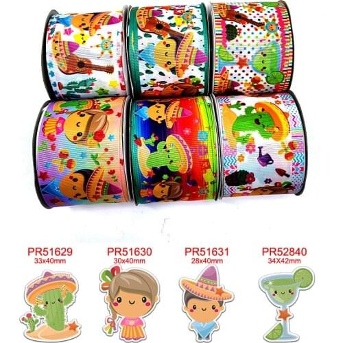 Cartoon characters printed grosgrain ribbon 42926