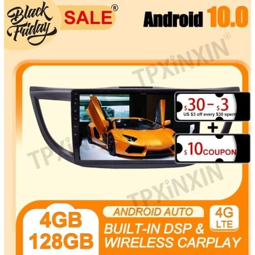 4G+128G Android 10.0 IPS PX6 DSP Carplay For Honda CRV 2012-2016 Multimedia Player Auto Radio Tape Recorder GPS Navi Head Unit