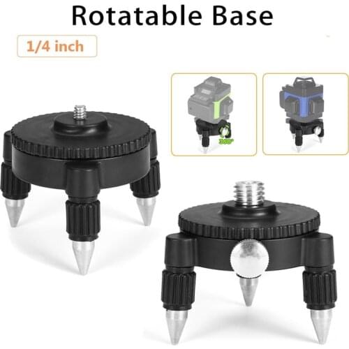 Laser Level Adapter 360-Degree Rotation Base Tripod Bracket for 1/4 Inch Interface Laser Level Turning Pivoting Base
