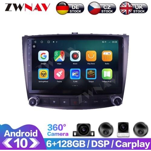Android 10.0 6+128G 10" For Lexus IS250 300 2006-2012 Car Multimedia Player Auto Radio GPS Navigation System Carplay 360 Camera
