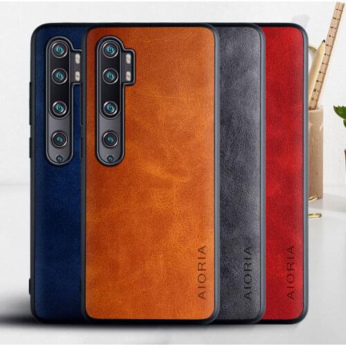 Case for Xiaomi Mi Note 10 Pro Luxury Vintage leather cover phone for xiaomi mi note 10 case funda coque capa Business Vintage