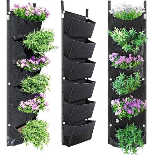 Flower Pots Wall Hanging Felt Vertical Planter Grow Container Bags Wall Vase Garden Accessories For Garden Decoration Outdoor
