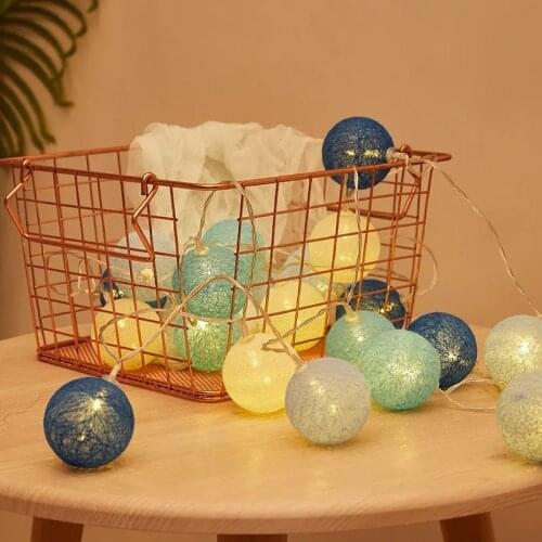 2.2M 20 LEDS Light String Cotton Ball Garland String Lights Christmas Fairy Lighting Holiday Wedding Party Home Decoration