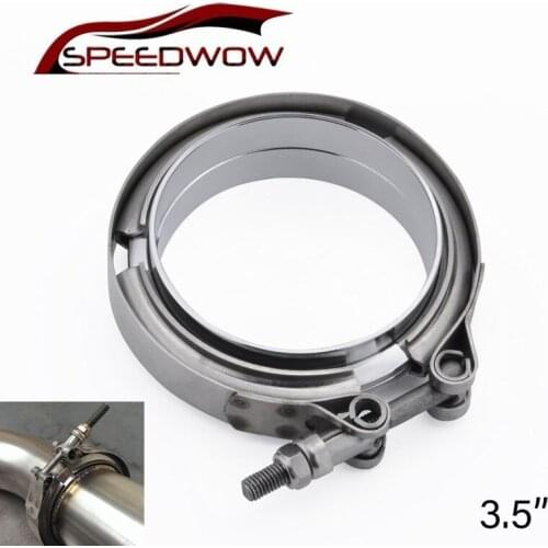 SPEEDWOW 3.5inch 89mm Exhaust V Band Clamp Flange Kit Turbo Exhaust Downpipe Catback Muffler Pipe V band Clamp Exhaust Flange