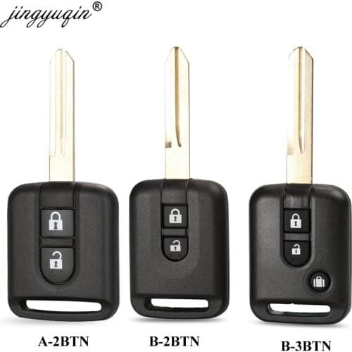 Jingyuqin 2/3 Buttons Remote Car Key Shell For Nissan Qashqai Navara Micra NV200 Patrol Y61 Micra 350Z Pathfinder Key Case Fob