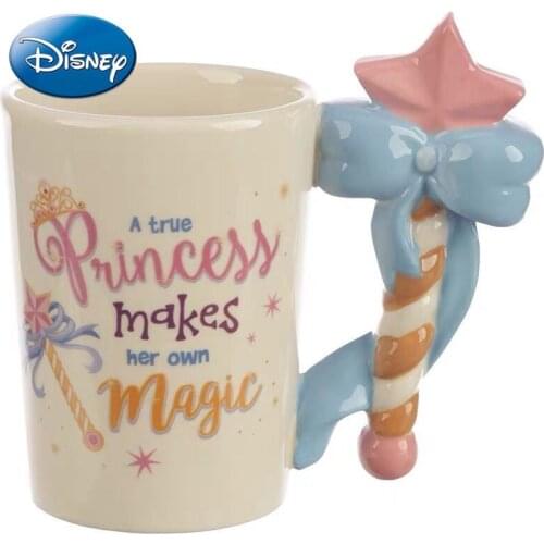 Disney Creative 3D Three-dimensional Painted Ceramic Scepter Handle Cup Cute Ceramic Water Cup Coffee Cup for Girlfriend