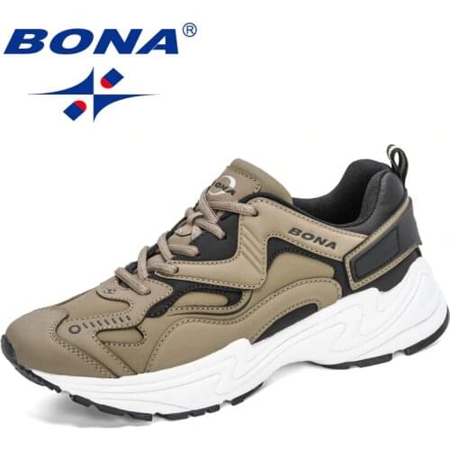 BONA 2020 New Designers Cow Split Sports Shoes Running Shoes Men Athletic Shoes Jogging Trainers Man Casual Footwear Comfortable