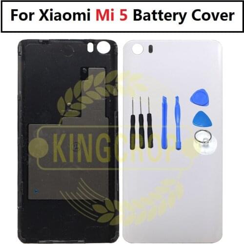 For Xiaomi mi 5 battery cover New Housing Glass Battery Back cover For Xiaomi 5 Mi 5 Mi5 Black housing Replacement