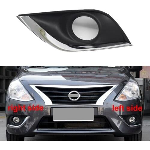 For Nissan Sunny 2014 2015 2016 2017 2018 2019 Front Bumper Grille Driving Lamp Cover Fog Lamp Shell Fog Light Cover