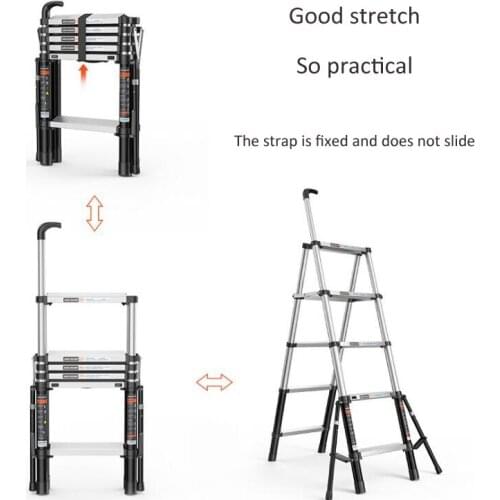 Multifunctional Telescopic Ladder Household Folding Indoor Herringbone Aluminum Alloy Thickened Lifting Contract Small Stairs