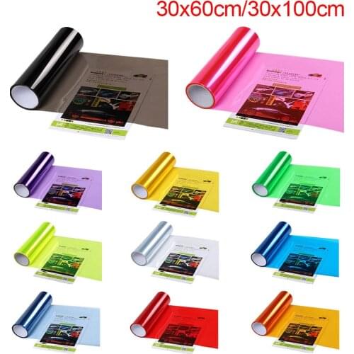 Car Light Sticker 30x60cm/30x100cm vinyl car wrap Car-styling Auto Tint Headlight Self Adhesive Car Smoke Fog Light Taillight