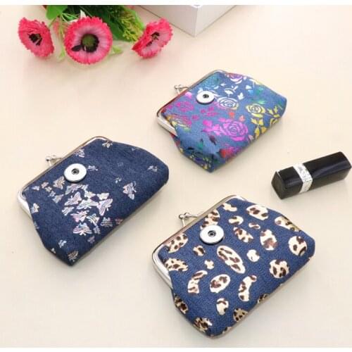 2021 NEW 18mm Snap Button jewelry Coin Purses Small-Wallets Money-Bags For girls gift QB7002