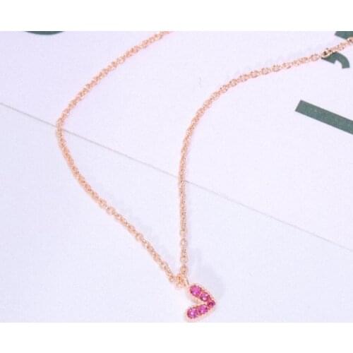 Simple Literary Heart Pendant Fresh 925 Sterling Silver Clavicle Chain Temperament Trendy Female Necklace SNE194