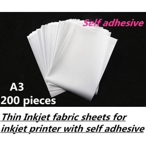 A3 size 200 pieces wholesale waterproof aqueous 100% polyester self adhesive matte photo canvas for advertising