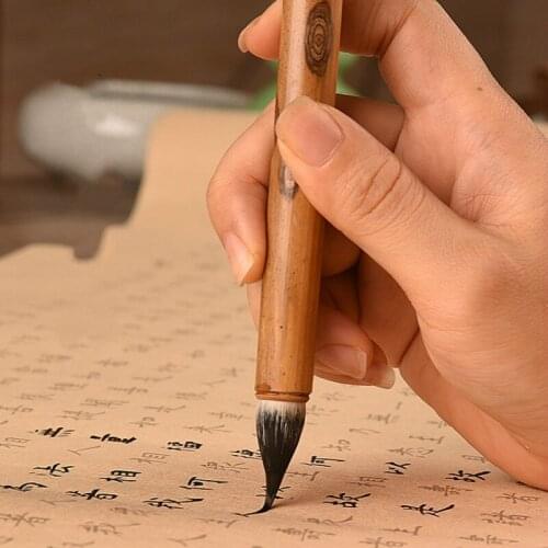 Woolen Purple Rabbit Hair Calligraphy Brush Chinese Brush Pen Calligraphy Painting Regular Script Buddhist Sutras Writing Brush