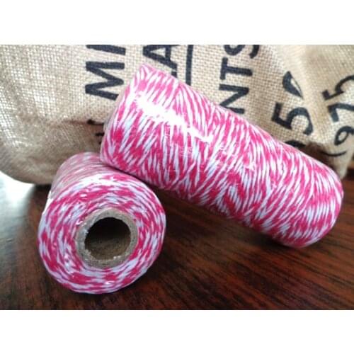 100M 1.5-2mm Double Color Cotton Cords Rope Twine Cord Hemp Rope For Handmade Accessories Party Decoration Gift DIY Wrapping