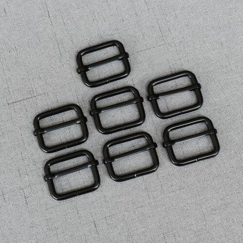 Black 50 pieces 25mm Silver Metal Slides Wire-formed Roller Pin For Handbag Backpack Bag Dog Collar DIY Accessories