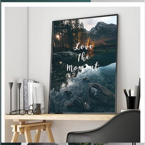 Nordic Natural Forest Landscape Life Quote Canvas Paintings On The Wall Art Poster Print Modular Picture for Home Interior Decor