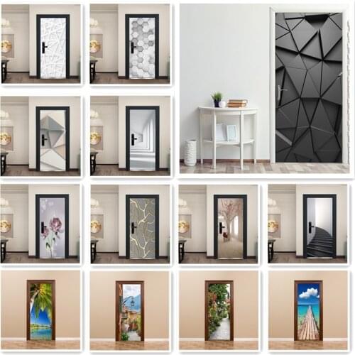 Fashion Modern Life Design Sticker On The Door Living Room Bedroom Theme Cafe Indoor Home Decor Removable Vinyl Door Sticker