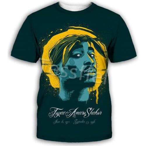 Tessffel 3D Printed Rapper Rapstar 2pac Fashion Harajuku Short-Sleeved Hip-Hop T-shirt Unisex Clothing Style-9