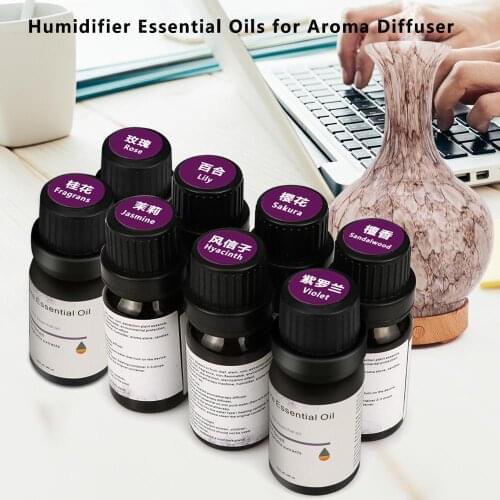 10ml/bottle Aromatherapy Machine Oil Humidifier Pure Essential Oils for Aroma Diffuser