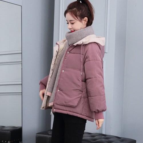 Womens Short Down cotton coat Winter Jacket Coats Casual Bread coat Loose Thick Warm Cotton coats Plus size Parka Overcoat 90kg