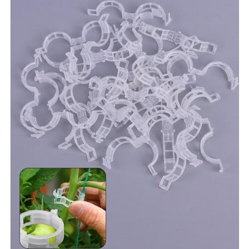 100pcs Reusable Plastic Plant Support Clips Clamps For Plants Hanging Vine Garden Greenhouse Vegetables Tomatoes Clips