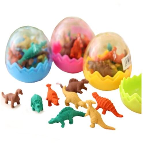 3 Boxes Mini Rubber Eraser Cute Dinosaur Egg Pencil Eraser For Kids Kawaii School Stationery Office Supplies