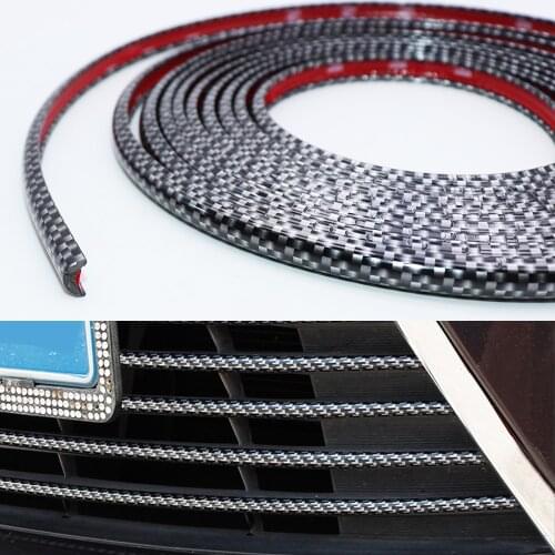 4M/8M Car Styling Bumper Moulding Trim Strip Wheel Hub Impact Protection Grille Carbon fiber Decorative Strip Car Accessories