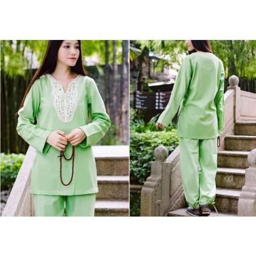 4color high quality Cotton&linen yoga clothing meditation lay suit zen lay uniforms