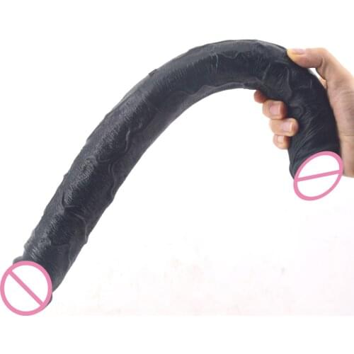46*4.3cm Long Dildo Double Glans Big Penis Realistic Conslador Dick Sex Toys for Women Lesbian Vagina & Anal Double Stimulation