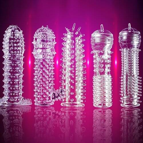 Newly 5pcs Silicone Safety G Delay Condom Permanent Bump Enhance for Man Male Random Model JLRD 2019