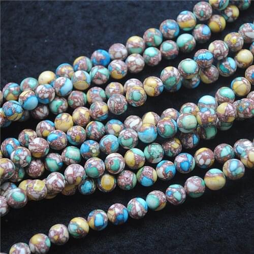66PCS Nature Loose Gemstone Beads Multi Colors Mix Size 6MM For Bracelets Making DIY Jewelry Accessories Free Shippings