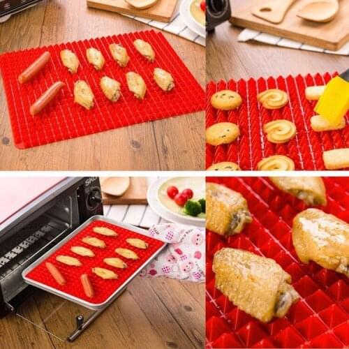 1PC Red Pyramid Bakeware Pan Nonstick Silicone Baking Mats Pads Moulds Cooking Mat Oven Baking Tray Sheet Kitchen Tools LM 005