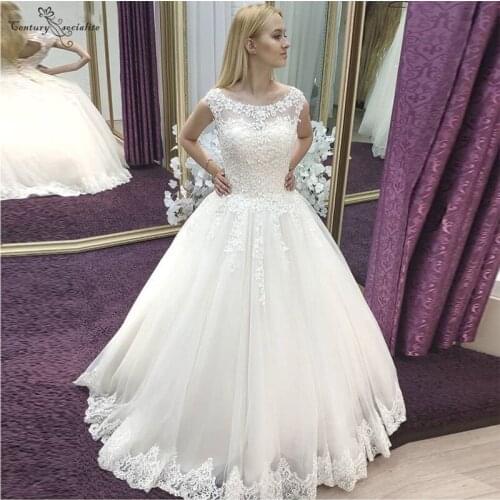Princess Ball Gown Wedding Dresses Lace Appliques Corset Back Floor Length Bridal Gowns Bride Dress Vestido De Noiva 2020