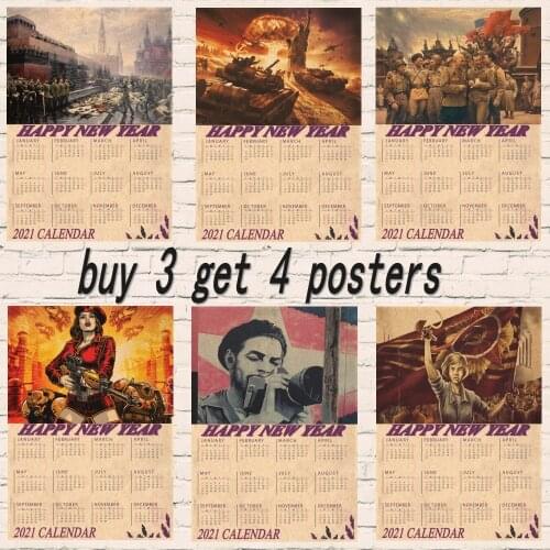 Che Guevara Spiritual Leader Famous Historic Figures Vintage poster Soviet Union USSR CCCP 2021 Calendar Poster wall decoration