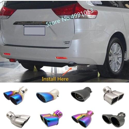 For Toyota Sienna 2010 2011 2012-2017 2018 car cover muffler rear back end pipe dedicate exhaust tip tail outlet ornament vent