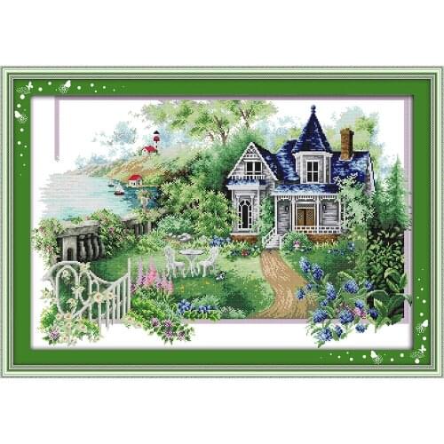 Everlasting Love The Summer House Chinese Cross Stitch Kits Ecological Cotton Stamped 11C DIY Gift New Year Decorations For Home