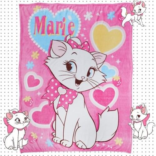 Disney Marie Cat Coral Fleece Fuzzy Blankets on Bed Sofa Air Condition Sleeping Cover Bedding Throws Bedsheet Kids Girls Gifts