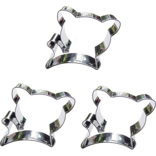 Cat shape 3 piece biscuit cutting molds, baking tools, cake decorating soft candy tools