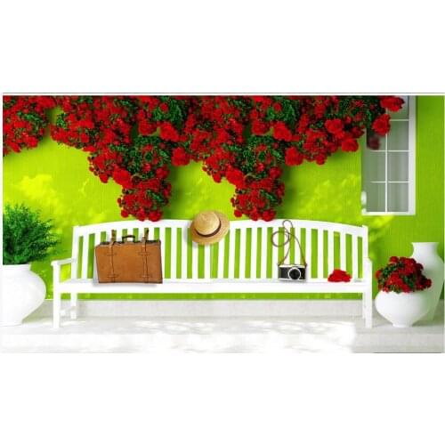 Custom photo wallpaper 3d mural on the wall Modern minimalist window rose flower living room Wallpaper for walls in rolls
