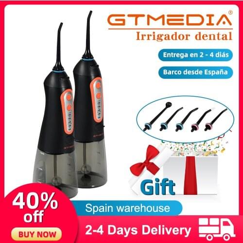 GTmedia 3 Modes Oral Irrigator USB Rechargeable Water Flosser 2 Nozzle Water Jet Floss 300ml Water Tank Irrigator Dental Spot