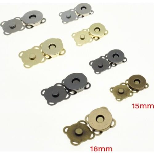 Metal Magnetic Snap Fasteners Clasps Buttons Handbag Purse Wallet Craft Bags Parts Accessories 15mm 18mm 4 Colors