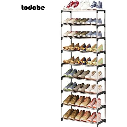 Multilayer Shoe Rack Easy to Install Iron Shoe Shelf Entryway Shoe Organizer Space Saver Waterproof Dustproof Shoe Cabinet