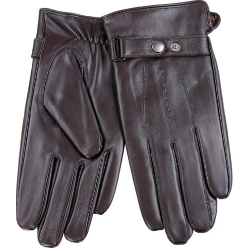 Fashion Mens Nappa Leather Dress Winter Driving Gloves with Thermal Fleece Lined